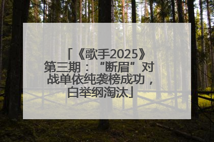 《歌手2025》第三期：“断眉”对战单依纯袭榜成功，白举纲淘汰