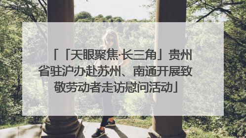 「天眼聚焦·长三角」贵州省驻沪办赴苏州、南通开展致敬劳动者走访慰问活动