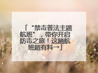 “禁毒普法主题航班”，带你开启防毒之旅！这趟航班超有料→