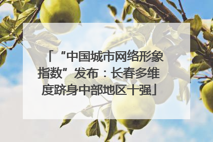“中国城市网络形象指数”发布：长春多维度跻身中部地区十强
