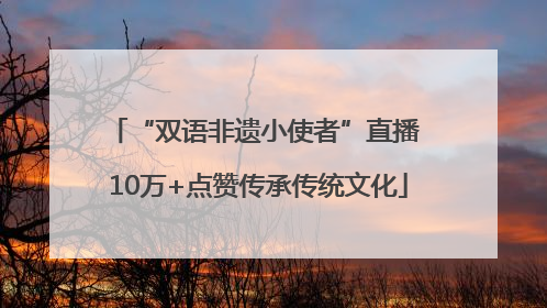 “双语非遗小使者”直播 10万+点赞传承传统文化