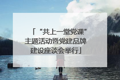 “共上一堂党课”主题活动暨党建品牌建设座谈会举行