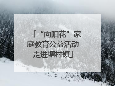 “向阳花”家庭教育公益活动走进塘村镇