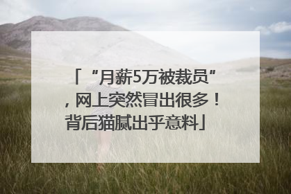 “月薪5万被裁员”，网上突然冒出很多！背后猫腻出乎意料