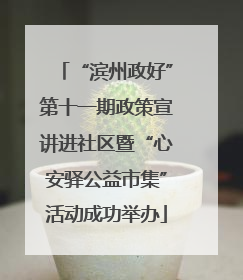 “滨州政好”第十一期政策宣讲进社区暨“心安驿公益市集”活动成功举办