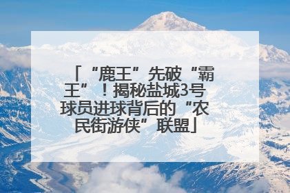 “鹿王”先破“霸王”！揭秘盐城3号球员进球背后的“农民街游侠”联盟