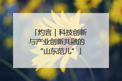灼言｜科技创新与产业创新共融的“山东范儿”
