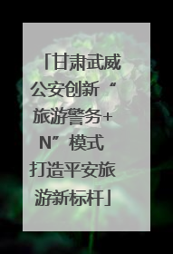 甘肃武威公安创新“旅游警务+N”模式 打造平安旅游新标杆