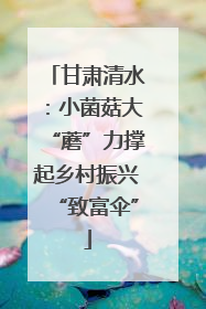 甘肃清水：小菌菇大“蘑”力撑起乡村振兴“致富伞”