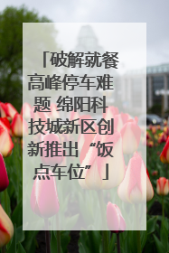 破解就餐高峰停车难题 绵阳科技城新区创新推出“饭点车位”