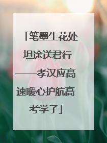 笔墨生花处 坦途送君行——孝汉应高速暖心护航高考学子