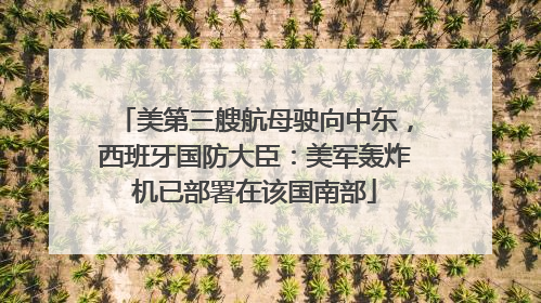 美第三艘航母驶向中东，西班牙国防大臣：美军轰炸机已部署在该国南部