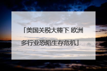 美国关税大棒下 欧洲多行业恐陷生存危机