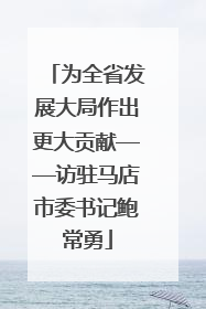 为全省发展大局作出更大贡献——访驻马店市委书记鲍常勇