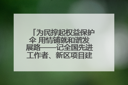 为民撑起权益保护伞 用情铺就和谐发展路——记全国先进工作者、新区项目建设中心干部卢小勇