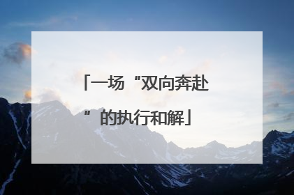 一场“双向奔赴”的执行和解
