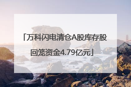 万科闪电清仓A股库存股 回笼资金4.79亿元