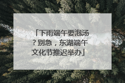 下雨端午要泡汤？别急，东湖端午文化节推迟举办