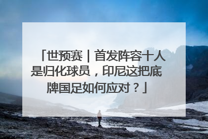 世预赛｜首发阵容十人是归化球员，印尼这把底牌国足如何应对？