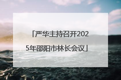 严华主持召开2025年邵阳市林长会议