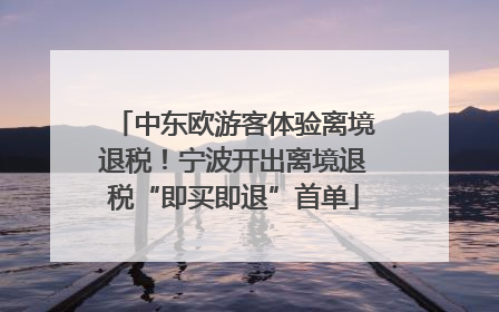 中东欧游客体验离境退税！宁波开出离境退税“即买即退”首单