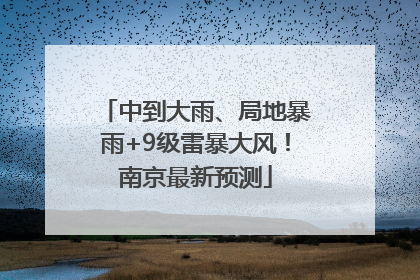 中到大雨、局地暴雨+9级雷暴大风！南京最新预测