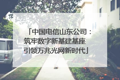 中国电信山东公司：筑牢数字新基建基座 引领万兆光网新时代