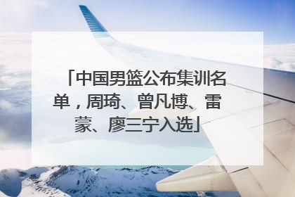 中国男篮公布集训名单，周琦、曾凡博、雷蒙、廖三宁入选
