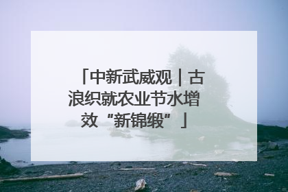 中新武威观｜古浪织就农业节水增效“新锦缎”