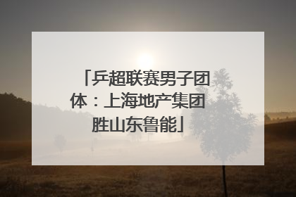 乒超联赛男子团体：上海地产集团胜山东鲁能