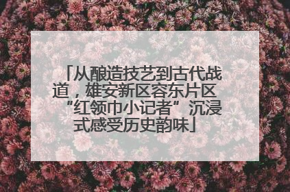从酿造技艺到古代战道，雄安新区容东片区“红领巾小记者”沉浸式感受历史韵味