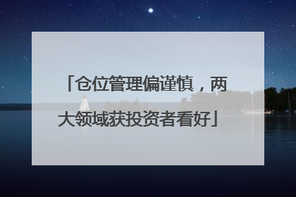 仓位管理偏谨慎，两大领域获投资者看好