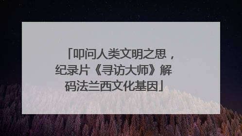 叩问人类文明之思，纪录片《寻访大师》解码法兰西文化基因