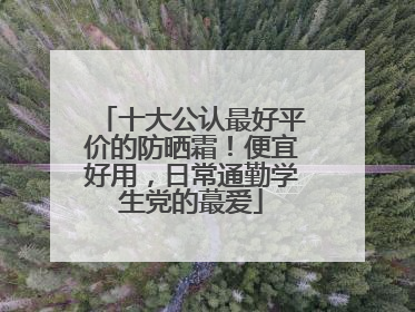 十大公认最好平价的防晒霜！便宜好用，日常通勤学生党的蕞爱