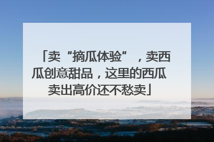 卖“摘瓜体验”，卖西瓜创意甜品，这里的西瓜卖出高价还不愁卖