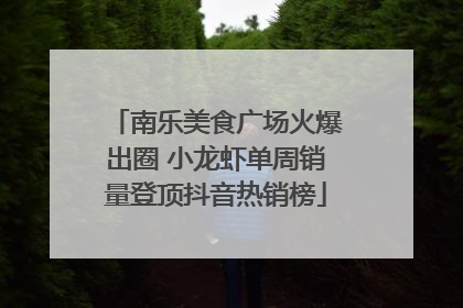 南乐美食广场火爆出圈 小龙虾单周销量登顶抖音热销榜