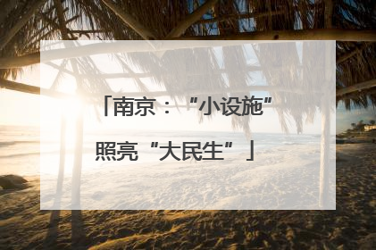 南京：“小设施”照亮“大民生”