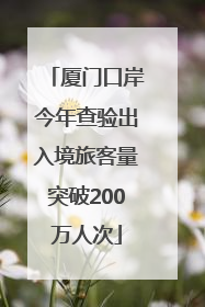 厦门口岸今年查验出入境旅客量突破200万人次