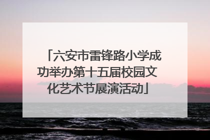 六安市雷锋路小学成功举办第十五届校园文化艺术节展演活动