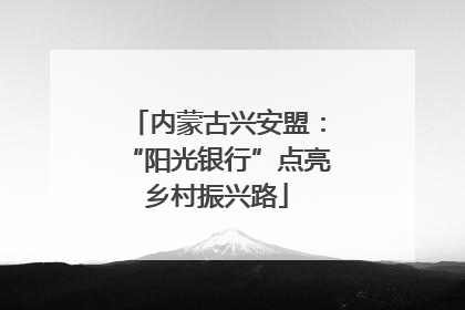 内蒙古兴安盟：“阳光银行”点亮乡村振兴路