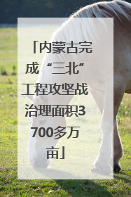 内蒙古完成“三北”工程攻坚战治理面积3700多万亩