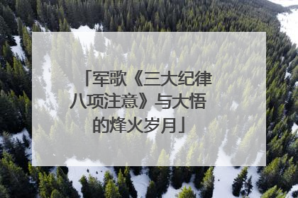 军歌《三大纪律八项注意》与大悟的烽火岁月
