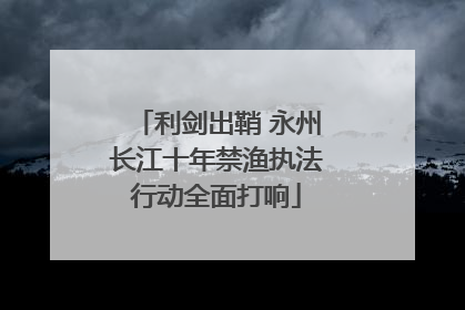 利剑出鞘 永州长江十年禁渔执法行动全面打响