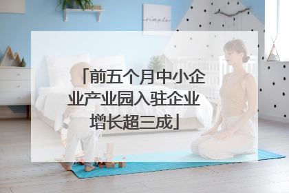 前五个月中小企业产业园入驻企业增长超三成