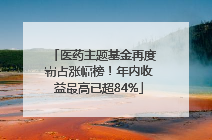 医药主题基金再度霸占涨幅榜！年内收益最高已超84%