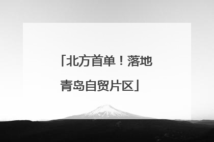北方首单！落地青岛自贸片区