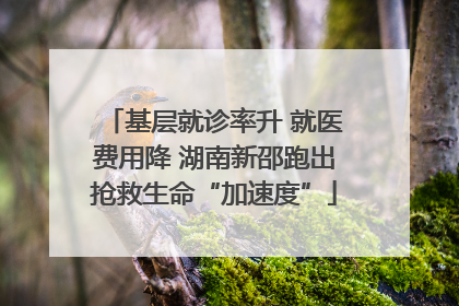 基层就诊率升 就医费用降 湖南新邵跑出抢救生命“加速度”