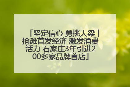 坚定信心 勇挑大梁丨抢滩首发经济 激发消费活力 石家庄3年引进200多家品牌首店