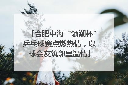 合肥中海“领潮杯”乒乓球赛点燃热情，以球会友筑邻里温情