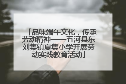 品味端午文化，传承劳动精神——五河县东刘集镇夏集小学开展劳动实践教育活动